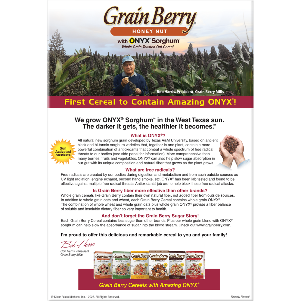 Grain Berry® Toasted Oats Honey Nut ONYX Sorghum